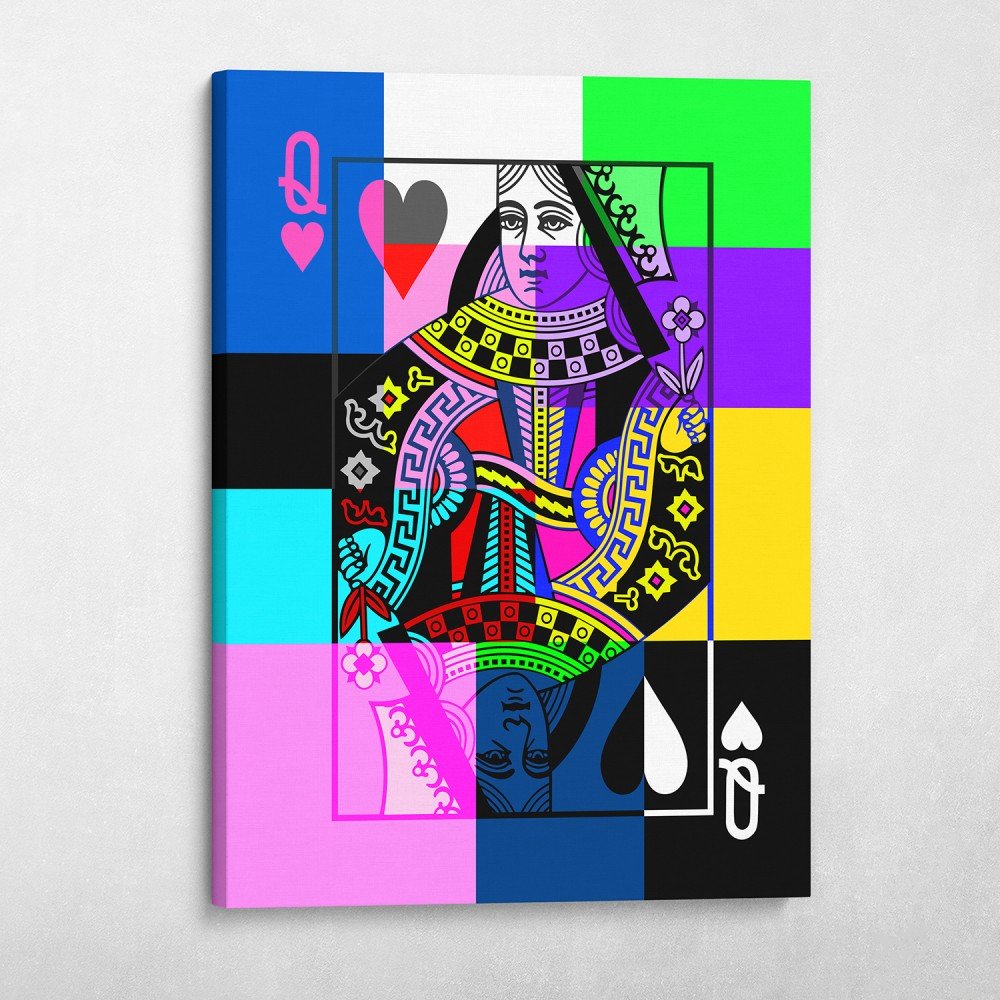 Pop Queen Of Hearts Pop Art Colorful Wall Art Pop Queen Of Hearts Pop Art Colorful Wall Art
